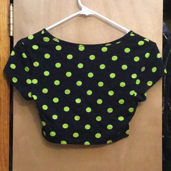 NWOT Bongo Polka Dot Crop Top Tee S - Picture 2 of 4